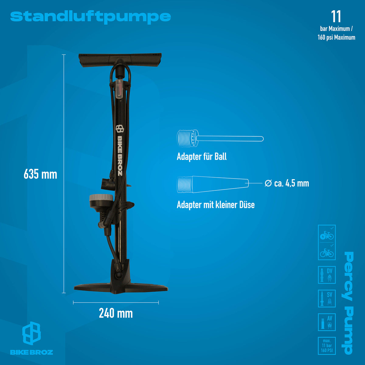Fahrrad-Standpumpe "Percy Pump"