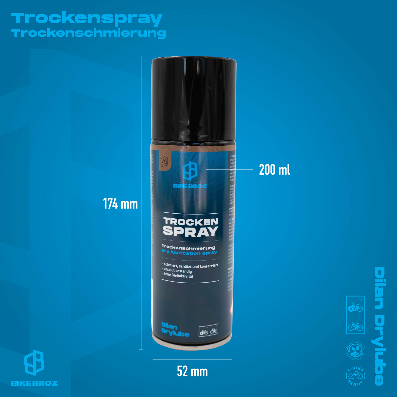 Eigenschaften von Trockenspray von BikeBroz.