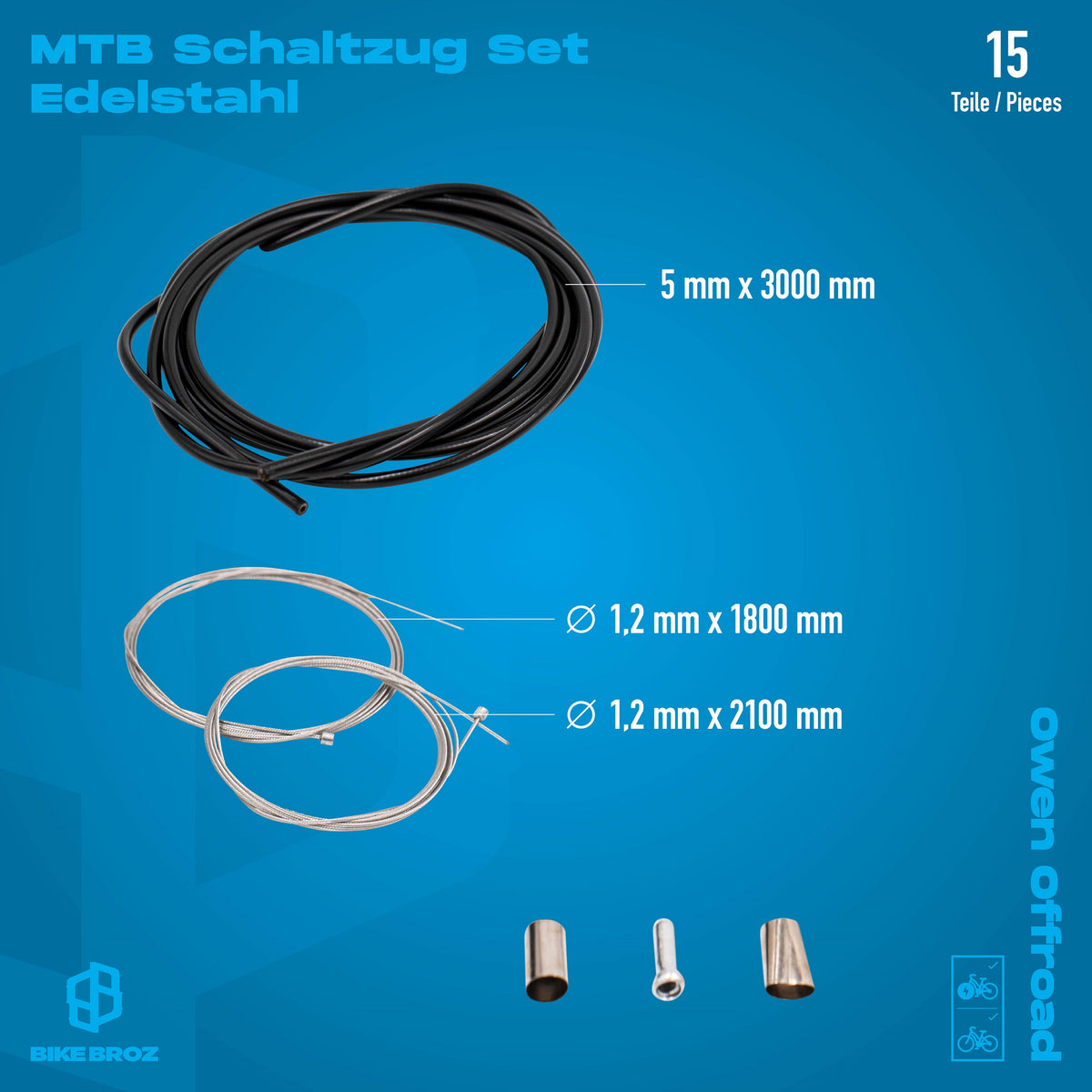 Masse und Eigenschaften von Schaltzug für Offroad.