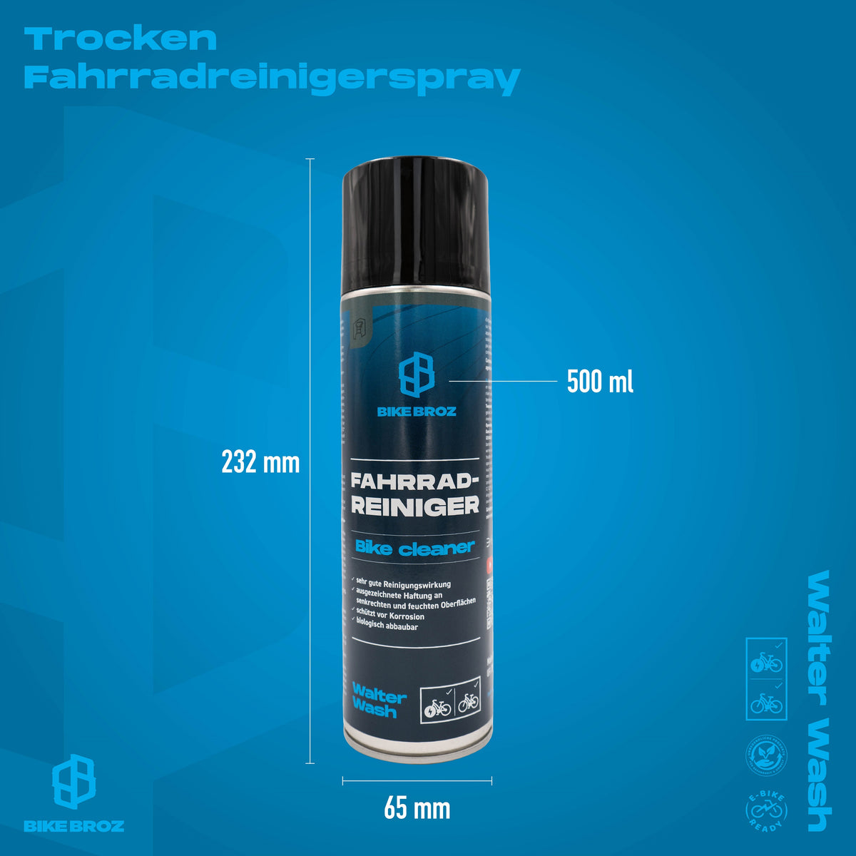 Masse und Eigenschaften von Trocken Fahrradreiniger