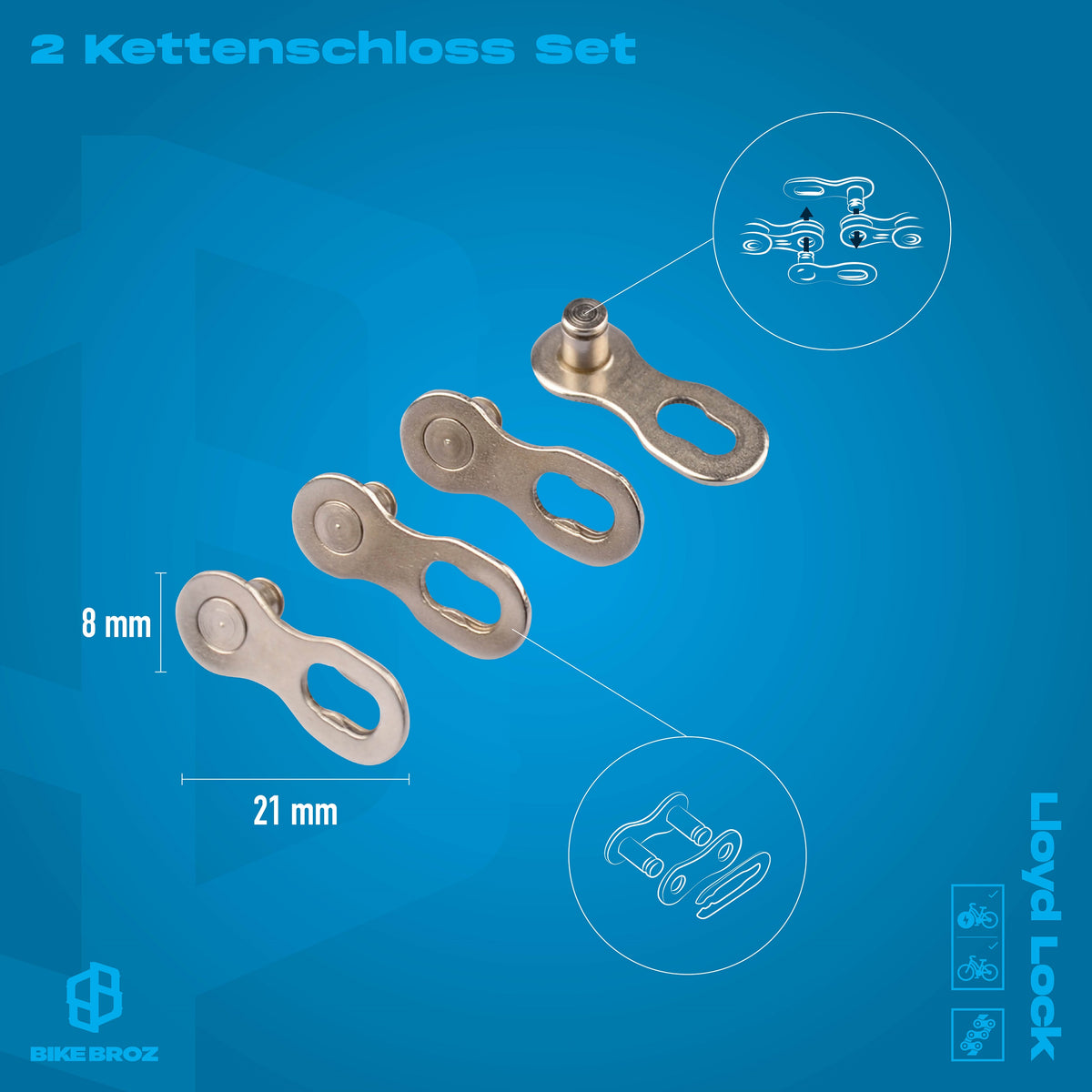 Masse und Eigenschaften von Kettenverschlussglied für 11-fach-Kette.