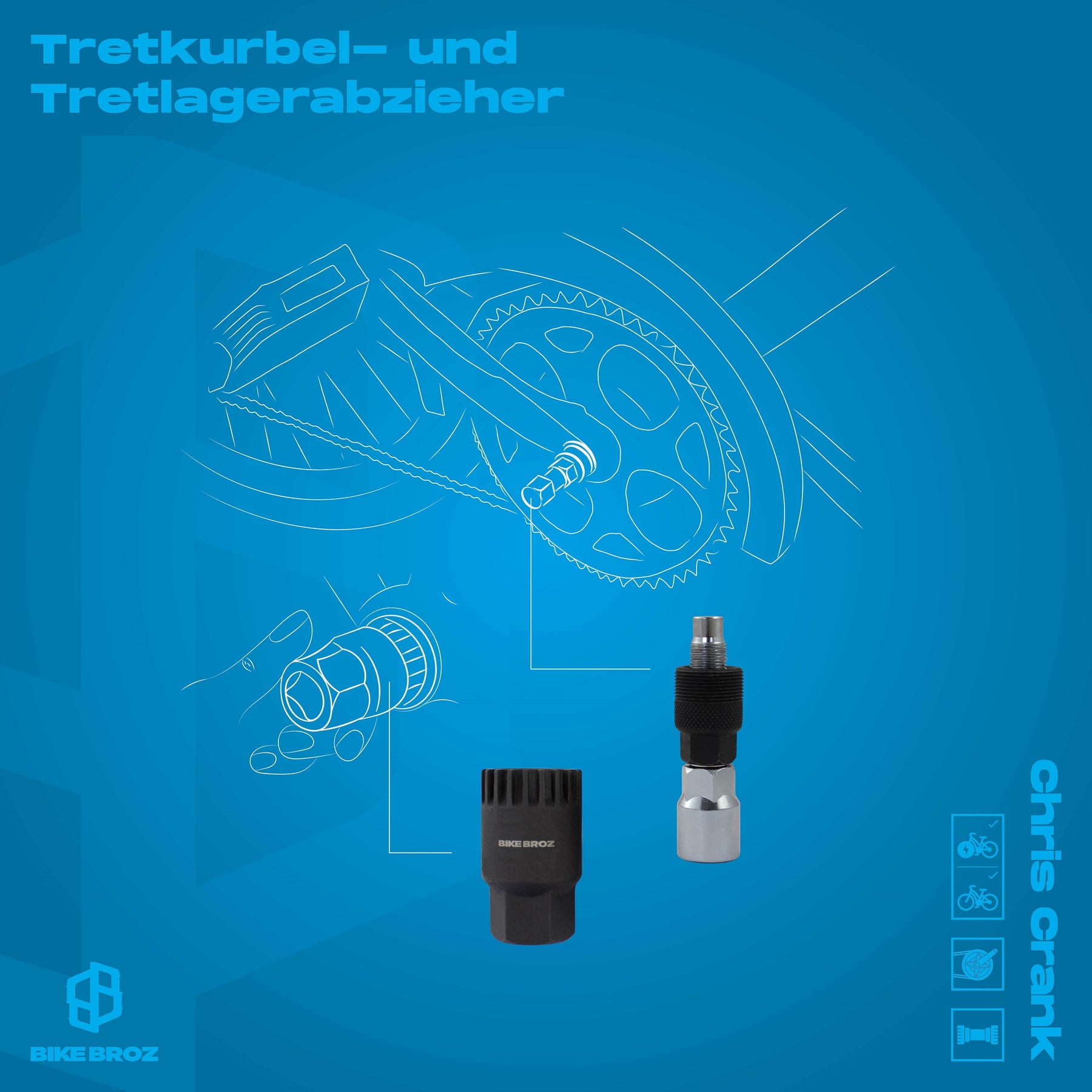 Anwendungsbild von Kurbelelextractor Tretkurbel- und Tretlagerabzieher von BikeBroz.