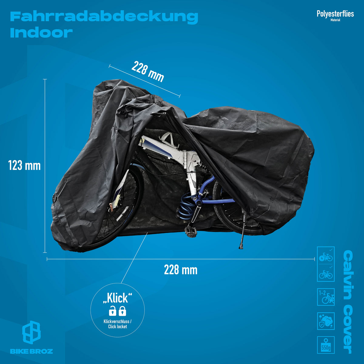 Masse und Eigenschaften von Fahrradschutzhülle von BkeBroz.