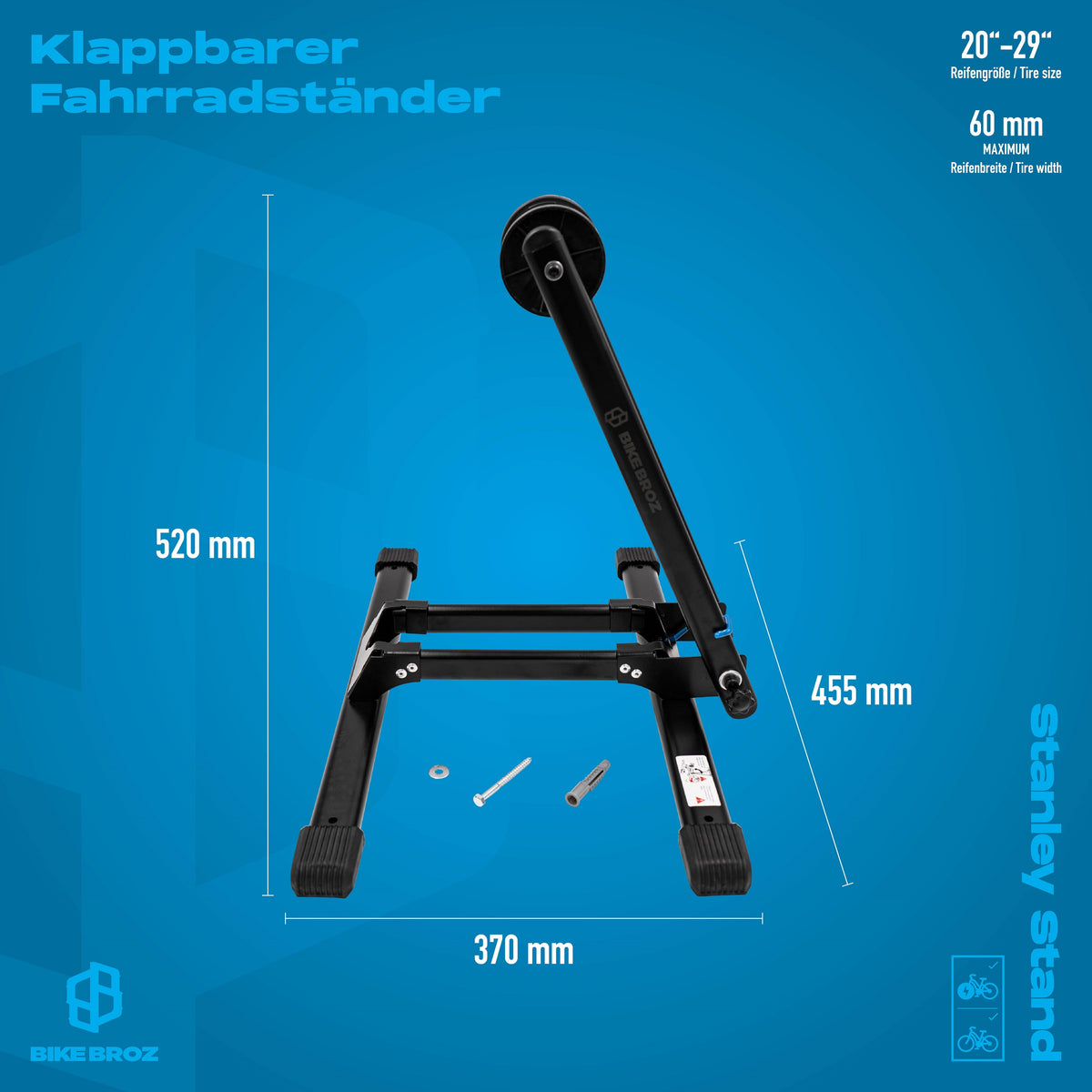 Masse und Eigenschaften von Universal Fahrradständer von BikeBroz.